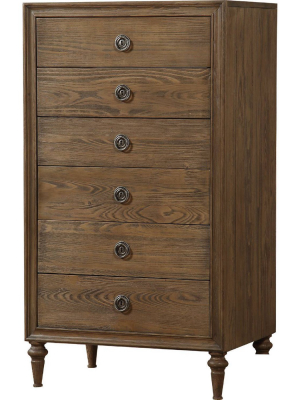 Voluminous Wooden Chest Oak Brown - Benzara