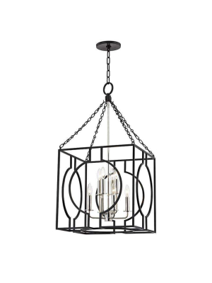 Octavio 8 Light Medium Pendant Aged Iron/polished Nickel Combo