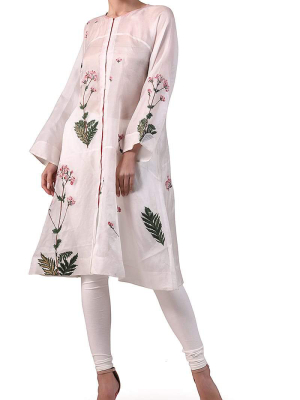 Front-opening Embroidered Kurta