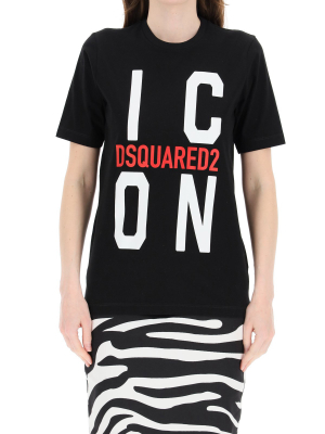 Dsquared2 Icon Logo Print Crewneck T-shirt