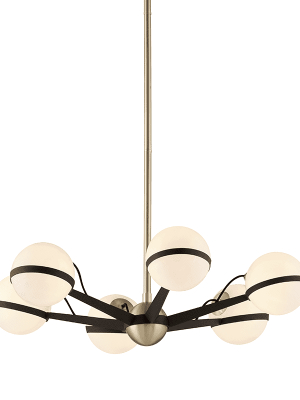 Ace 6lt Chandelier Small Textured Bronze And Brushed Brass