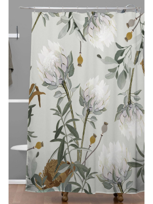 Iveta Abolina Helaine Shower Curtain Gray - Deny Designs