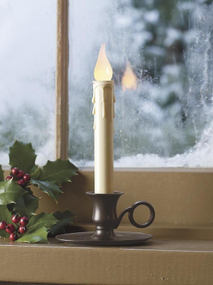 Plow & Hearth - Battery-operated Cordless Candlestick With Auto Timer