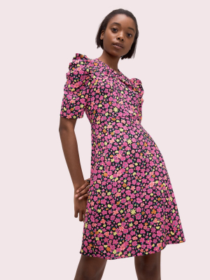 Marker Floral A-line Dress