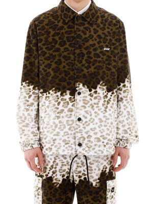 Msgm Two-tone Leopard Print Jacket