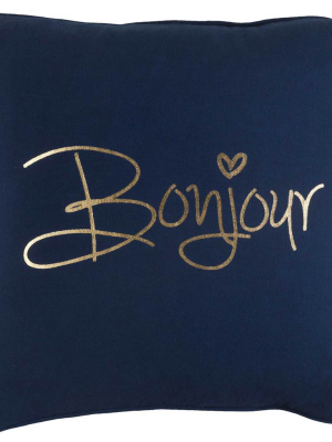 Glisten Bonjour Pillow Navy/gold