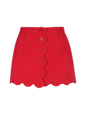 Redvalentino Scallop-edge Detailed Shorts