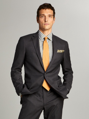 Sutton Stretch Tropical Wool Suit Jacket In Dark Charcoal