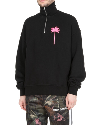 Palm Angels Logo Half-zip Sweatshirt