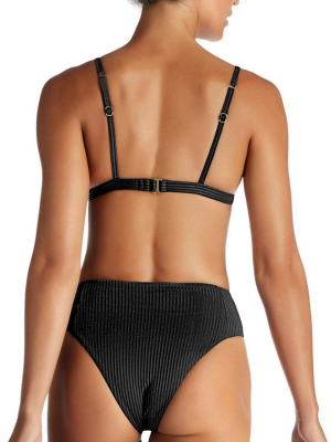 Vitamin A Ecorib Sienna High Waist Bottom In Black