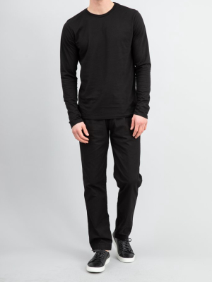 Men's L/s Supima Jersey Crew Tee Black