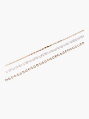 Faux Pearl Bracelet Set