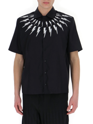 Neil Barrett Thunderbolt Print Short Sleeve Shirt