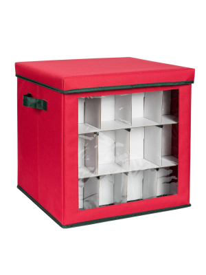 Honey-can-do Holiday Ornament Storage Large Red Cube