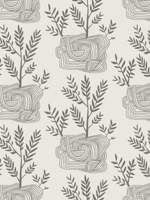 Seedlings Peel & Stick Wallpaper In Grey From The Risky Business Iii Collection By York Wallcoverings