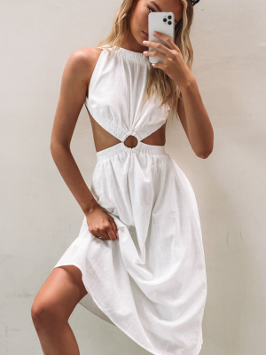 Odessa Backless Midi Dress White