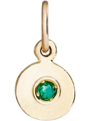 Birth Jewel Mini Disk Charm With Emerald