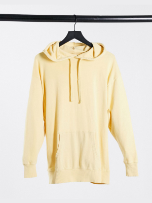 Asos Design Oversized Panelled Hoodie In Washed Straw