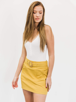 Mustard Sunsets With You Skirt