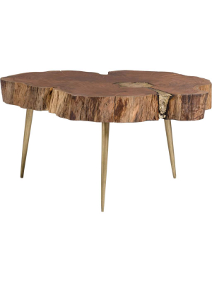 Vail Molten Coffee Table, Brass