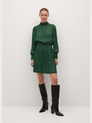 Flowy Puffed Sleeves Dress