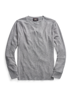 Waffle-knit Cotton Crewneck