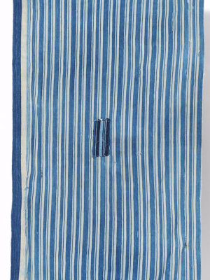 Vintage Indigo Striped Dyed Textile