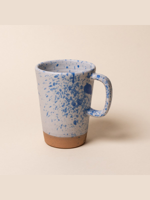 Stoneware Latte Mug In Royal Speckle