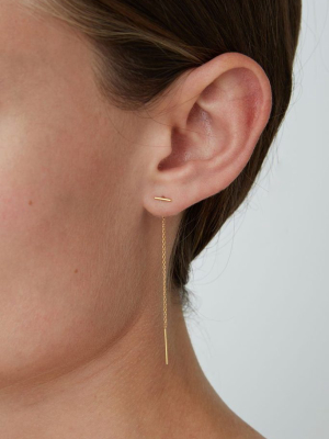 Gold Bar Chain Thread Earrings