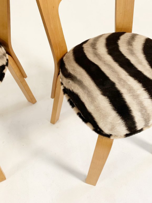 Model 66 Chairs In Zebra Hide, Only One Available