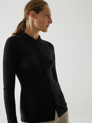 Merino Wool Transparent Knitted Top