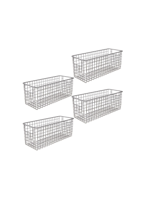 Mdesign Metal Wire Food Storage Organizer Bin, 4 Pack