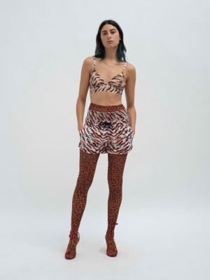 Womens Tiger Print Swim Short