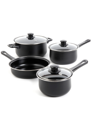 Gibson Home Chef Du Jour 7pc Cookware Set Black