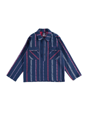 Piccu Jaquard Fisherman Shirt: Navy