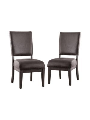 Set Of 2 Mandrell Upholstered Dining Chairs Gray - Iohomes