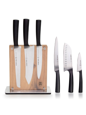 Schmidt Brothers Cutlery Carbon 6 7pc Knife Block Set