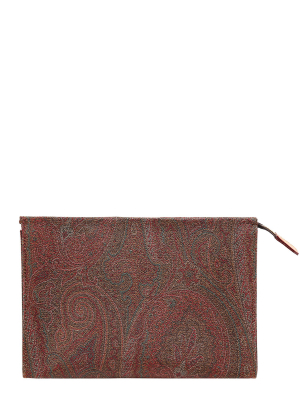 Etro Classic Paisley Printed Clutch Bag