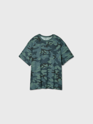 Men's Big & Tall Camo Print Short Sleeve T-shirt - Original Use™ Green