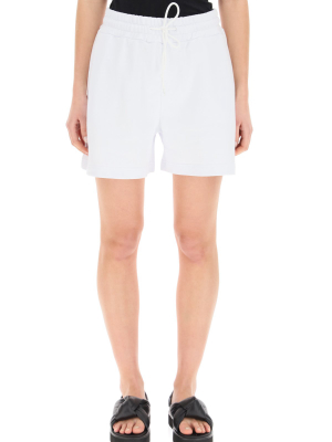 Msgm Logo Printed Drawstring Waist Shorts