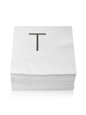 Monogram Cocktail Napkin, T (set Of 50)