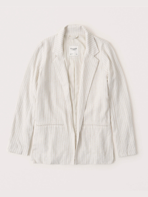 Linen-blend Blazer