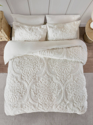 Eugenia Tufted Chenille Duvet Cover Set