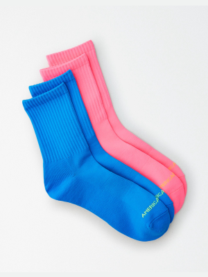 Aeo Neon Mid Length Socks 2-pack