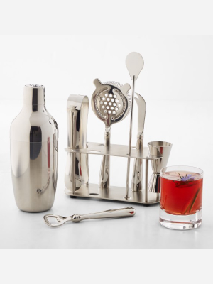 Williams Sonoma Stainless Steel Bar Tool Set And Cocktail Shaker