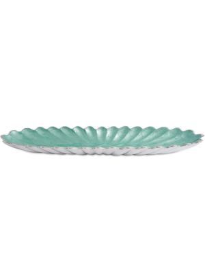 Julia Knight Peony 15" Hors D'oeuvres Tray In Aqua