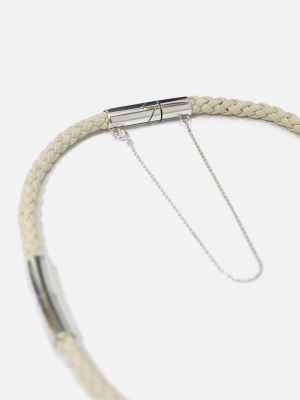 John Elliott X M.a.r.s Suede Choker / Ivory X Silver