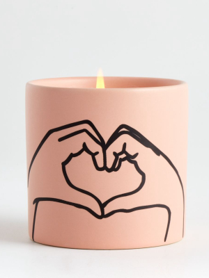 Pink Heart Candle