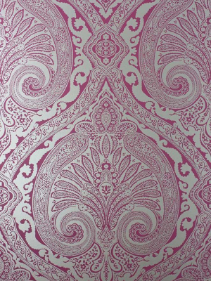 Khitan Wallpaper In Pink And Silver From The Cathay Collection By Nina Campbell