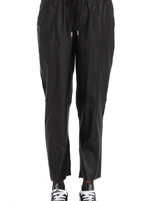 Pinko Faux Leather Drawstring Waist Pants